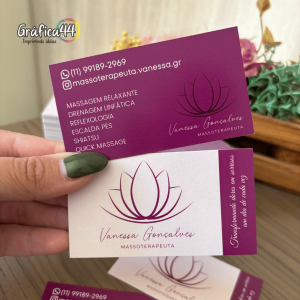 Cartão de visita Simples Couchê 300g 8.8 x 4.8 cm 4x4 (Frente e Verso)   