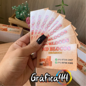 Cartão de visita Couchê Brilho 300g 8.8 x 4.8 cm 4x0 (Só Frente) Verniz Brilho Total Frente Corte reto 