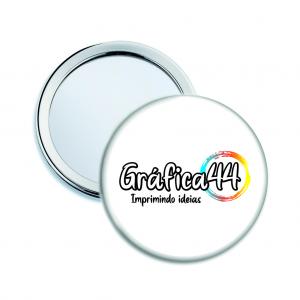 Espelho de Bolso Espelho de Vidro Ø 5.5cm Impressão Colorida em Papel de Alta Qualidade Visor de Plástico Protetor Redondo 